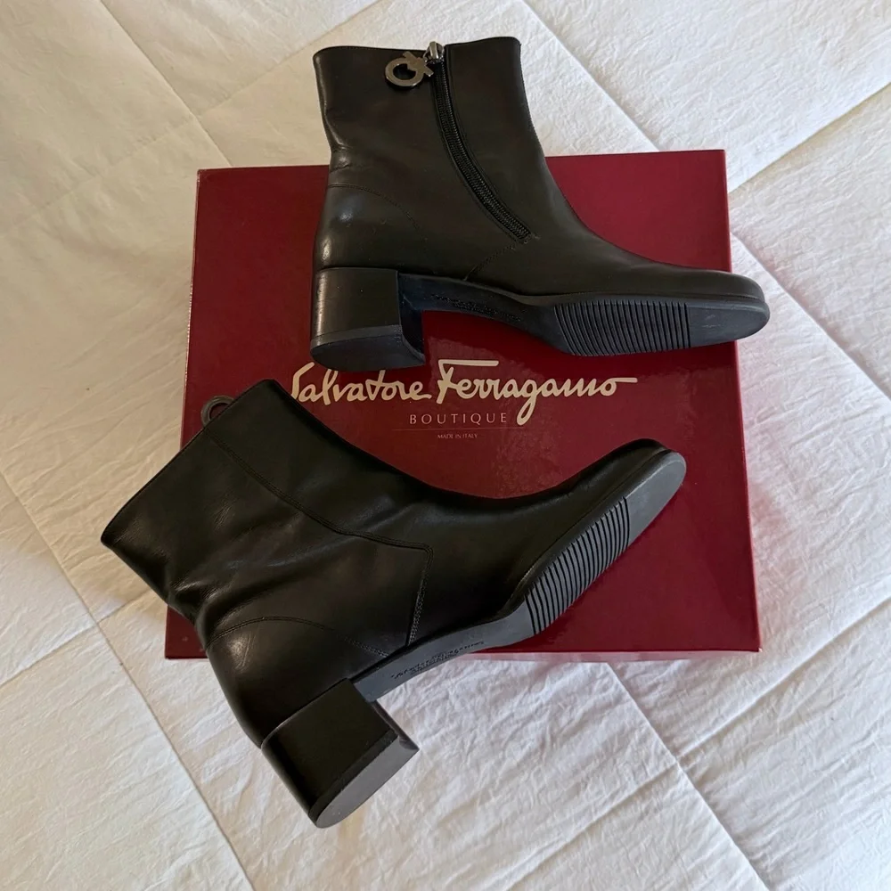 Salvatore Ferragamo Leather Ankle Boots - Picture 11 of 11